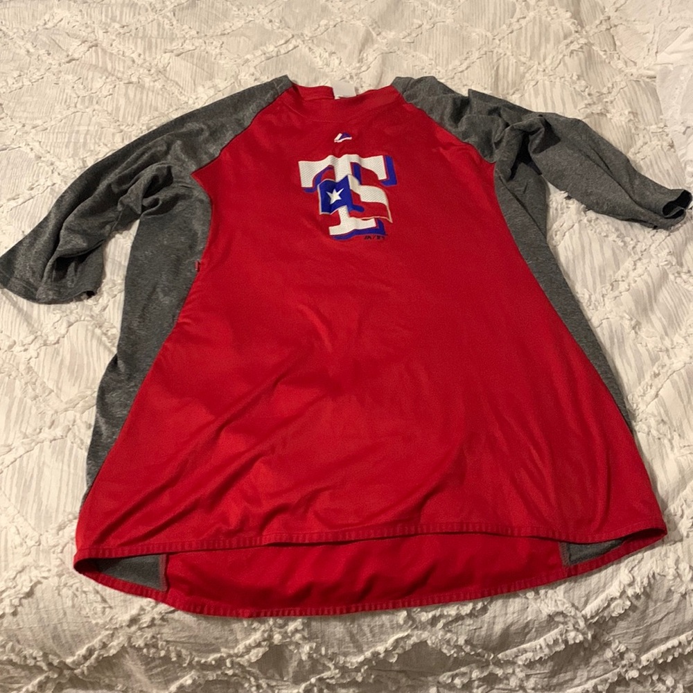 Texas Rangers Majestic Baseball half Sleeves